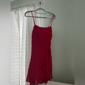Red Mini Dress with tie front
